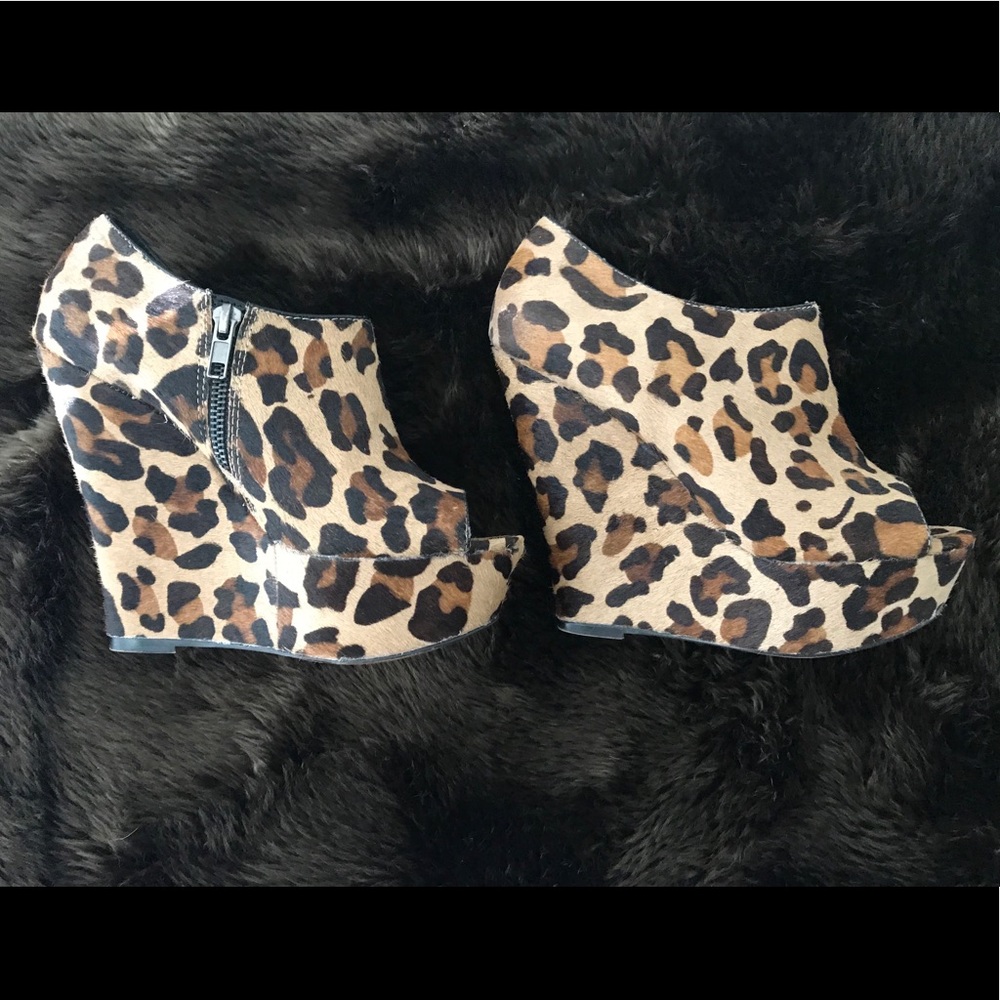 Steve Madden WICKED-L Leopard Wedge Booties